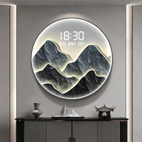 Jam Dinding Kristal Art Deco Dekoratif LED Satu Sisi dengan Operasi Senyap, Tampilan Digital Bertenaga USB untuk Ruang Tamu