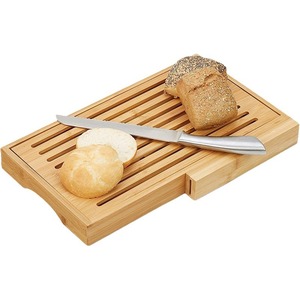 Bandeja de Bambú para Rebanar Pan con Cuchillo, Plato para Guardar Pan Rallado, Rebanador de Pan Doméstico, Estilo Sencillo, Color Sólido - Product Image 3