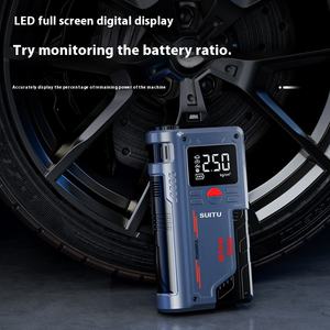 מדחס אוויר מתנפח צמיגים נטענים לרכב משאבה חשמלית מסך פלאש LED עם סט זרבובית ספק כוח הפעלה חירום - Product Image 3