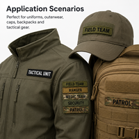 Parches Bordados Personalizados con Nombre, Insignia de Equipo de Camuflaje, Parches de Gancho y Bucle de Estilo Táctico al por Mayor OEM para Uniformes y Mochilas