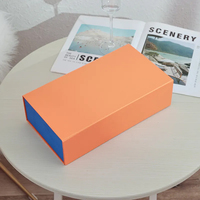 Boîtes cadeaux pliables en carton rigide noir de luxe avec impression personnalisée, fermeture magnétique, couvercle, logo