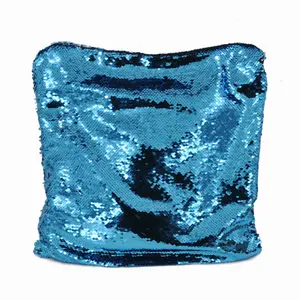 Cuscino sublimazione Sparkle Mermaid reversibile Flip Sequin Magic federa federa per decorazione blu