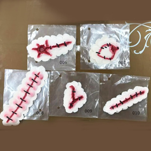 Đồ trang điểm giả da Halloween, đạo cụ trang điểm giả vết thương bằng latex, đạo cụ cosplay & phim, kèm kem máu giả, mặt nạ dự tiệc (bao phủ cổ) - Product Image 3