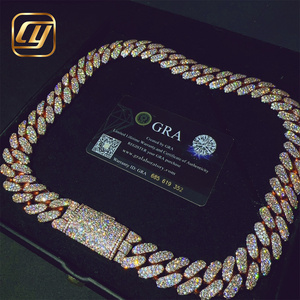 Collar de Joyería Hip Hop Iced Out Miami Cuban Link con Diamantes Moissanita VVS Certificados GRA de 18MM en Plata de Ley 925 - Product Image 2