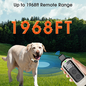 LED Screen IPX7 Waterproof 600M <strong>Control</strong> Distance Shock Beep Vibration Levels 2 Channels Nylon Dual-Dog Training Collars - Product Image 5