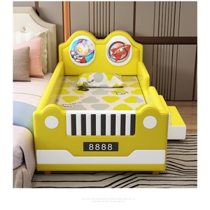 <span class=keywords><strong>Lit</strong></span> simple en bois sur le thème du bateau pirate JS, avec cadre en bois, <span class=keywords><strong>lit</strong></span> en cuir pour enfants, barrière haute, <span class=keywords><strong>lit</strong></span> moelleux pour garçons et filles, ensemble de meubles de chambre à coucher - Product Image 5