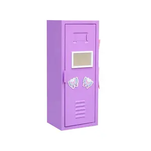 Cute <strong>Mini</strong> Extendable Metal Locker Simple Modern Style Steel Wardrobe <strong>Cabinet</strong> Novelty <strong>Storage</strong> for Children - Product Image 4