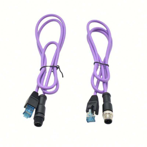 สายเคเบิลอีเธอร์เน็ต M12 รหัส D แบบ 4 ขา ตัวผู้ เชื่อมต่อกับสาย RJ45 สายเคเบิลเครือข่ายอุตสาหกรรมกันน้ำ IP67 - Product Image 2