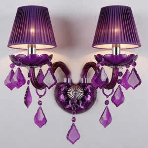 <span class=keywords><strong>Lampe</strong></span> <span class=keywords><strong>suspendue</strong></span> en cristal violet de style européen pour salon et restaurant, lumière LED, hauteur réglable, télécommande, taille moyenne - Product Image 5