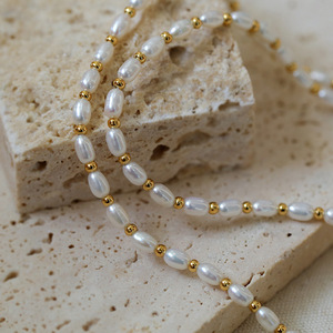 Collar de Perlas de Agua Dulce Zooying con Cuentas de Oro, Joyería Fina, Collar de Perlas Pequeñas con Cuentas de Oro <span class=keywords><strong>Real</strong></span> - Product Image 6