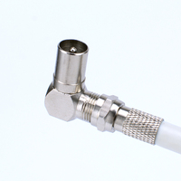 Connecteur de câble d'antenne TV à angle droit de 90 degrés, connecteur coaxial RF, prise femelle F vers fiche mâle TV, connecteur coaxial