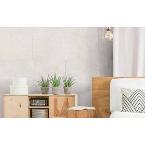 Pannello Murale Impermeabile SPC Bianco Selene Minimalista Contemporaneo Autoadesivo 800x400x5.5mm per Cucina, Casa e Soggiorno - Product Image 1