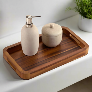 HeritageGrip Engraved <b>Tray</b> | Handcrafted Sheesham Wood <b>Tray</b> with Carved Handles | Wholesale Perfect for Gifts & Decor - Product Image 1