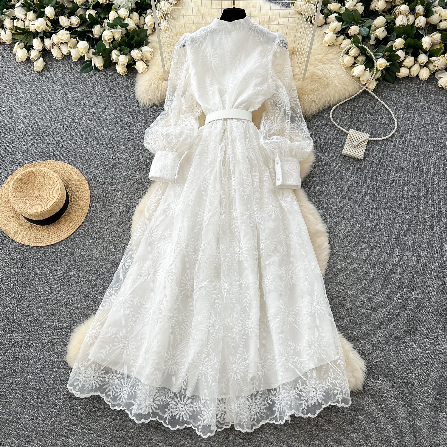 ladies long chiffon dresses Elsie Modern A-Line Long Sleeves Chiffon Dresses, Champagne