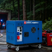 Générateur diesel silencieux 8 kW, type silencieux, 9 kW max, portable, 10 kVA, démarrage électrique, groupe électrogène diesel avec AVR, réservoir de 25 L, 230 V 400 V