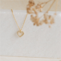 Collier coeur cubique Forever Pave collier d'amour pour petite amie collier coeur en argent