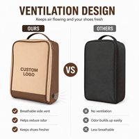 Sac à chaussures de golf en cuir PU personnalisé avec trous de ventilation, sac de rangement pour chaussures de sport et de voyage, porte-chaussures de golf