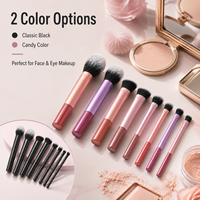 Ensemble de pinceaux de maquillage portables de voyage 8 pièces en poils synthétiques doux pour le visage et les yeux, outils de beauté personnalisés OEM