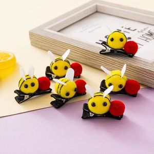 Children Cute Hair <b>Spring</b> Bee Plush Hairpin DIY Cartoon Bee Material Hair <b>Clip</b> for Kids - Product Image 1