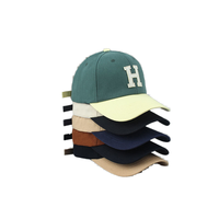Groothandel Op Maat Unisex Golfpet 6 Panelen 3D Borduurwerk 'H' Letter Baseball Cap Gekleurde Gebogen Klep Verstelbare Pasvorm Velours Standaard