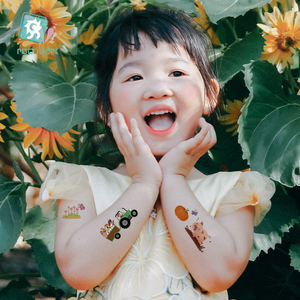 Couleur d'impression avec des conceptions de <span class=keywords><strong>tatouage</strong></span> de <span class=keywords><strong>cheval</strong></span> de corbeau d'encre blanche enfants tatouages temporaires imperméables autocollant de <span class=keywords><strong>tatouage</strong></span> de Style ferme pour enfants - Product Image 4