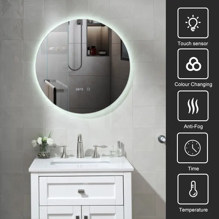 Specchio da bagno stile moderno Led Smart Makeup Touch bagno specchio Led con la luce
