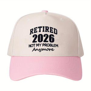 Casquette de baseball brodée transfrontalière RETIR2026 pour <span class=keywords><strong>AliExpress</strong></span>, casquette de camionneur à 5 panneaux, en coton lavé, ajustable, avec lettres - Product Image 4