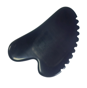 เครื่องมือกัวซาหินออบซิเดียนสีดำ ขอบหยัก ช่วยลดอาการบวม กระชับผิว - Product Image 1