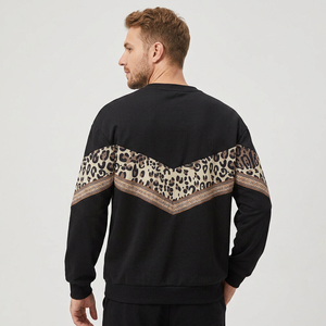 <b>Men</b> Solid Digital Printing Woven Fleece Pullover O-Neck Oversized Sweatshirt Casual Autumn Wear Regular Sleeve 100% Polyester - Product Image 2