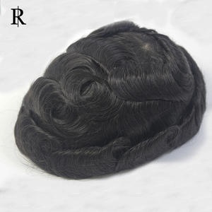 Richhair Vendita Diretta Ingrosso Fabbrica Toupet da <span class=keywords><strong>Uomo</strong></span> Artigianale in Seta per Pizzo Svizzero Attaccatura Capelli Stile Afro Liscio Capelli Indiani I-LACE - Product Image 3
