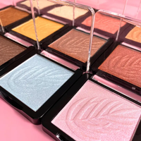 Vente chaude Palette Compacte Vegan En Relief Faits Saillants Haute Pigment Poudre Pressée Minérale Surligneur Marque Privée Vegan Maquillage