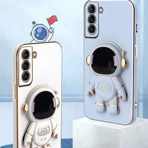 Funda con Soporte Plegable de Astronauta con Recubrimiento 3D para Samsung <span class=keywords><strong>Galaxy</strong></span> S21 S22 S20 S10 Ultra Plus FE A72 A71 A73 A53 A51 A52 A33 A32 A22 4G 5G - Product Image 3