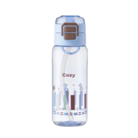 Bouteille d'eau PC 670 ml anti-fuite, portable, pour le sport, avec couvercle 2-en-1, logo personnalisé, idéale pour étudiants, camping en plein air, école