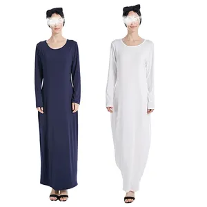 Abaya fornecedor vestido de manga longa clássico coleção vestidos interiores para abaya cor lisa manga longa combinando