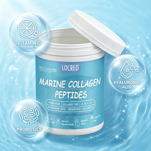 LOCRED Colágeno Marino en Polvo de Origen Salvaje, Probióticos y Vitamina C, para el Cuidado de la Piel, Cabello, Uñas y Articulaciones, 12.35oz - Product Image 2