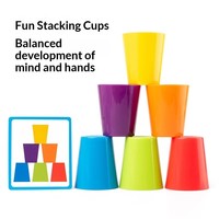 Gobelets empilables en plastique arc-en-ciel, jeu de tri de couleurs, cartes à motifs en feutre, jouet éducatif Montessori pour enfants 3+ OEM