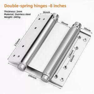 Петля для распашных дверей двойного действия с пружиной, регулируемая, с автоматическим закрыванием, угол открывания 180°, промышленный дизайн, мебельная петля - Product Image 5