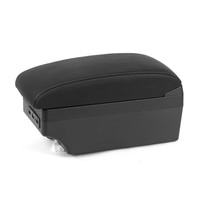 Vtear Boîte de rangement élégante en ABS et cuir PU pour accoudoir de voiture, avec porte-gobelet USB avant, accessoires intérieurs pour Suzuki Ertiga 2015-2019
