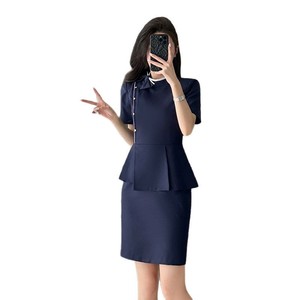 French Style Peplum Bodycon Dress For Women Short Skirt Elegant Career Wear Plus Size - Product Image 5