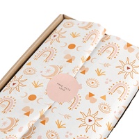 Boîte d'emballage cadeau pour bouquet de haute qualité en gros, papier d'emballage personnalisé imprimé, papier de soie design avec logo