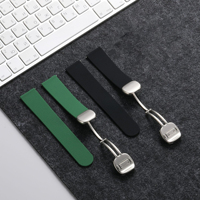 Correa de Reloj Magnética de Silicona de 20mm 22mm con Textura de Litchi y Hebilla Plegable para Relojes Inteligentes Huawei GT4 GT5 Samsung Galaxy