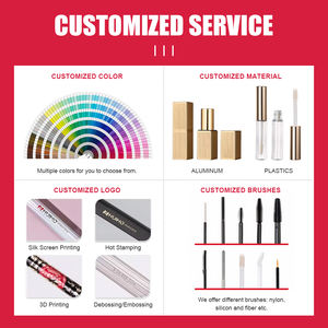 Envase cosmético personalizable Tubos <span class=keywords><strong>de</strong></span> brillo <span class=keywords><strong>de</strong></span> labios cilíndricos cristalinos con detalles estriados <span class=keywords><strong>de</strong></span> oro rosa - Product Image 3