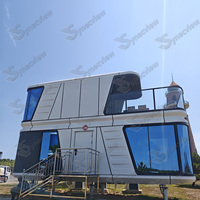 Maison mobile en capsule, villa écologique en acier, utilisation scolaire, design moderne, source d'usine, maisons mobiles, cabane en bord de mer, ferme de pâturage