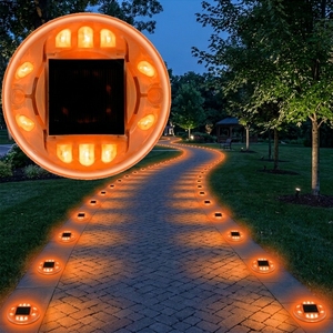Marqueurs solaires <span class=keywords><strong>pour</strong></span> chaussée IP68, portée visuelle 800 mètres, LED couleur personnalisable, clignotants solaires faciles à installer, éclairage solaire <span class=keywords><strong>pour</strong></span> <span class=keywords><strong>route</strong></span>. - Product Image 1