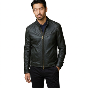Veste matelassée en peau de mouton pour homme - Cuir de haute qualité, prête pour l'hiver, élégante et confortable - Product Image 1
