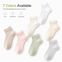 Chaussettes courtes décontractées pour femmes, style ballet, en coton fin, antibactériennes 7A, respirantes et rafraîchissantes, blanches, pour l'été