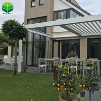 Pergola de toit à persiennes de luxe en aluminium Ouverture motorisée Toit à persiennes en aluminium Extérieur de bonne qualité MDF imperméable