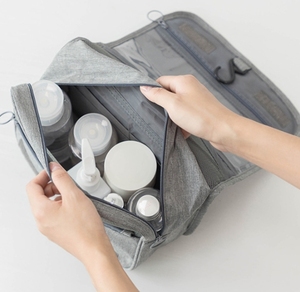 Toiletry <b>Bag</b> <b>Travel</b> <b>Bag</b> with Hanging Hook Water-resistant <b>Makeup</b> Cosmetic <b>Bag</b> <b>Travel</b> Organizer for Accessories, Shampoo - Product Image 3