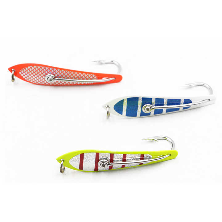 allmetal fishing lures Aorace 12pcs 12g 5cm Metal Jigs Saltwater Jigging Spoon Lures Kit for Long Casting Surf Fishing Slow Vertical Casting Artificial Lead Jigs Assortment for Bass Sea Trout it withstands heavy use while delivering consistent action Wholesale 10g Metal Vib Blade