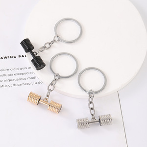 Vente en gros d'haltères à la mode en stock en usine porte-clés coréen pendentif pour couple d'hommes porte-clés personnalisé pour femmes accessoires de fitness - Product Image 3